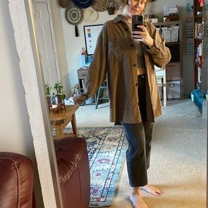 Gilded Intent Taupe Corduroy Shacket